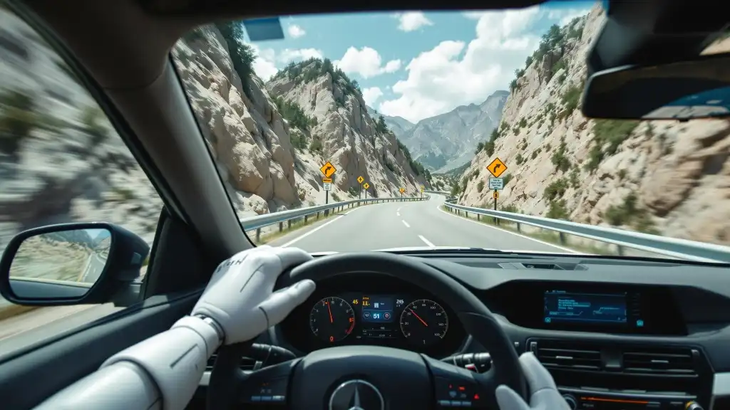 Four cutting-edge tools for spec-driven development photo illustration of AI robot driving a car with guardrails